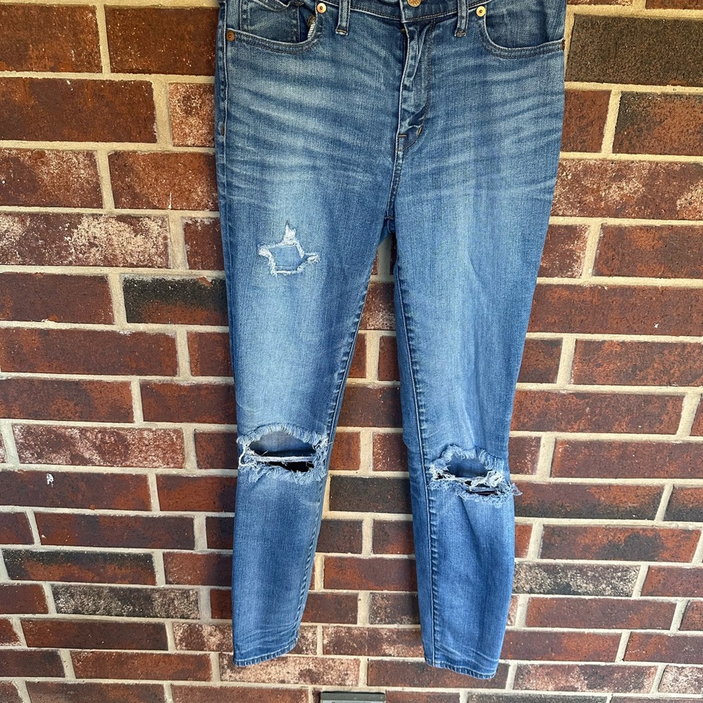 Madewell High Riser Skinny Distressed Skinny Jeans Size 28